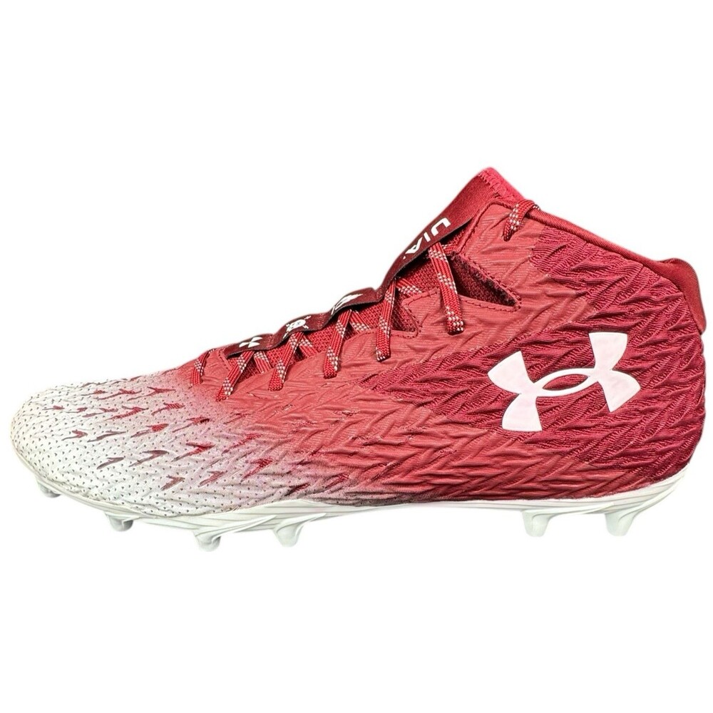 Under Armour Spotlight Clone 4 MC White Red Maroon Football Cleats Size 16 New
